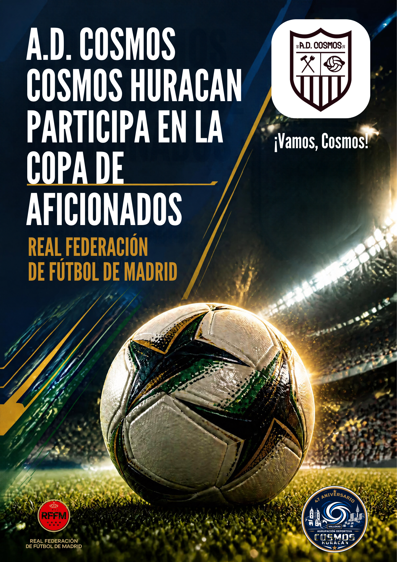 LA A.D. COSMOS HURACAN PARTICIPARA EN LA COPA AFICIONADOS DE LA RFFM